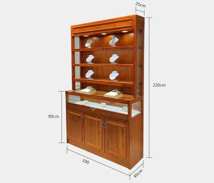 High-end Wooden Jewelry Display Cabinet Customized Jewelry Display Stand on Sale — view 2