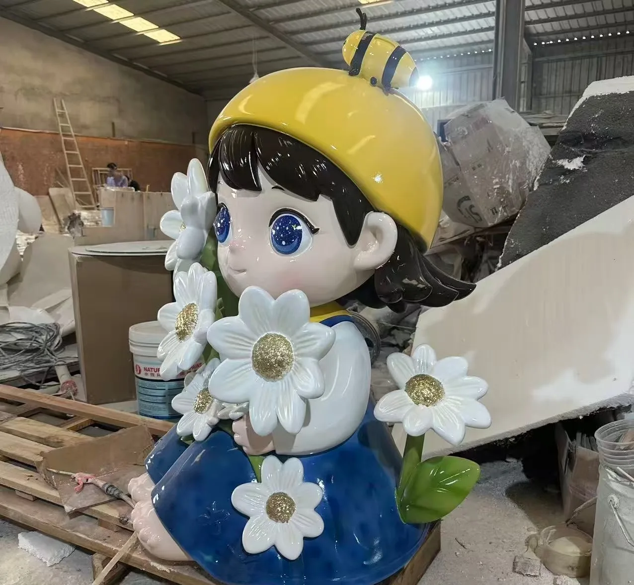 High-Quality Cartoon Girl FRP Sculpture | Ideal for Brand & Photo Spots — view 3