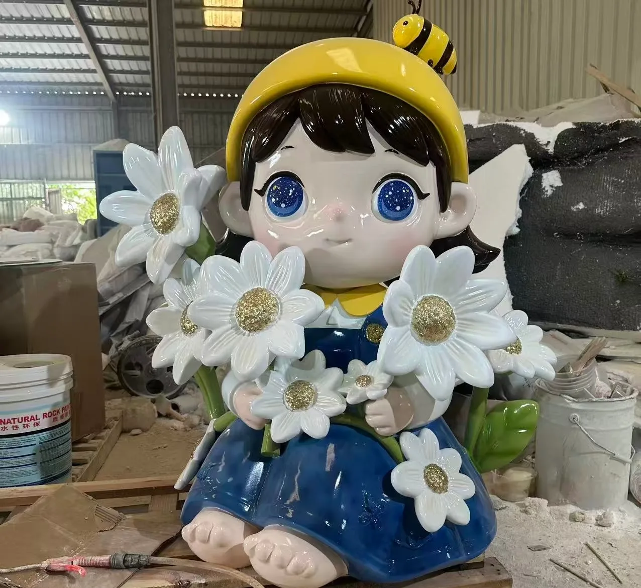 High-Quality Cartoon Girl FRP Sculpture | Ideal for Brand & Photo Spots