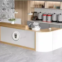 High quality solid wood counter Bubble tea shop furniture — view 3