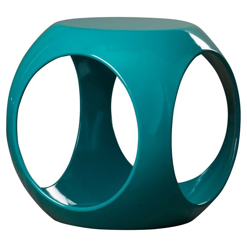 Hollow Cube FRP Side Table with Gloss Finish for Modern Living Room Decor — view 3