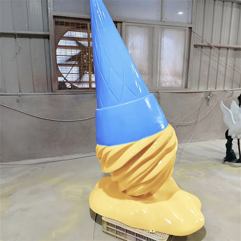 Ice Cream Sculpture, FRP Material, Dessert Shop Entrance Ornament, Giant Melting Cone Sculpture, Viral Outdoor Check-in Art Piece — view 3