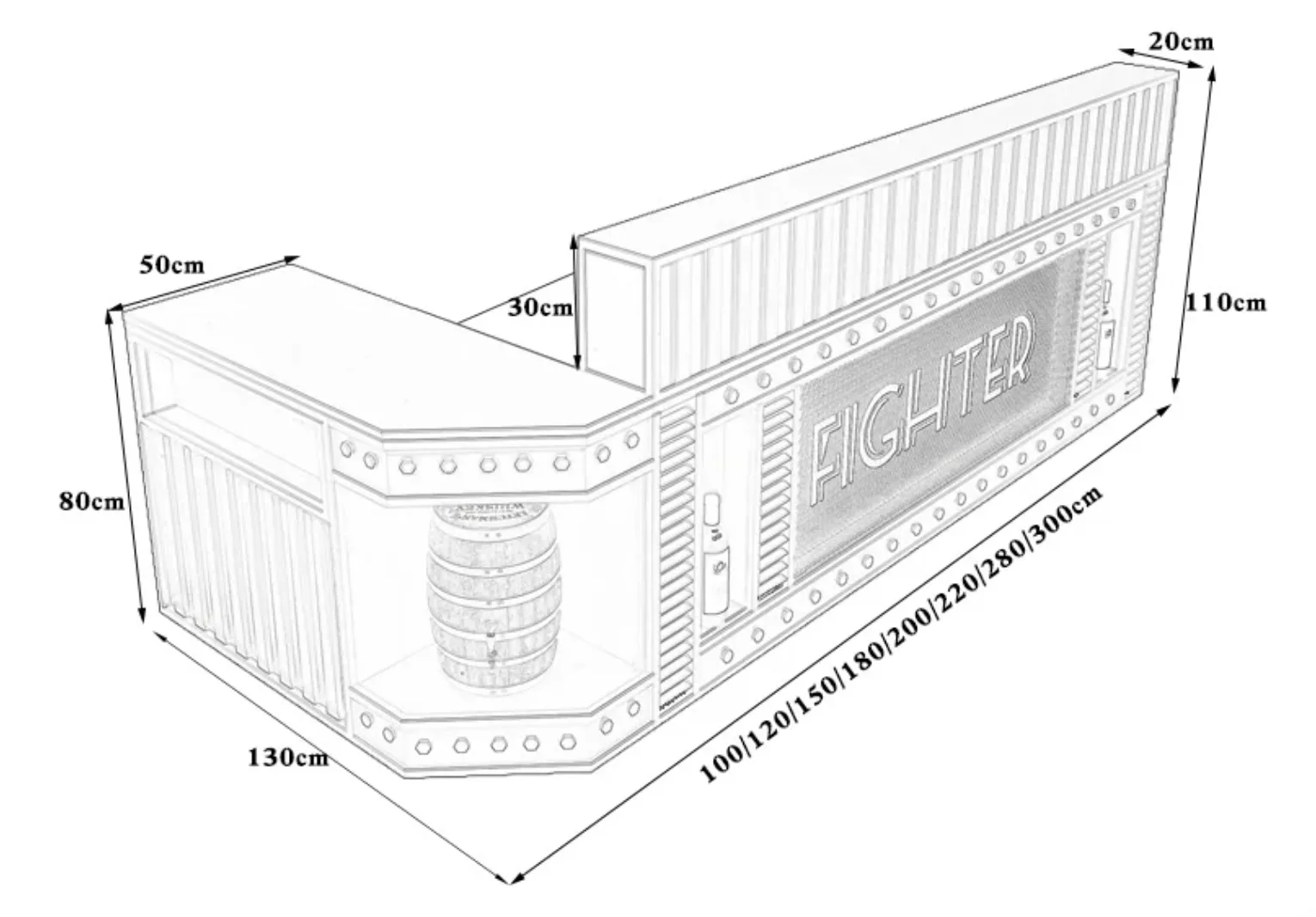 Industrial Vintage Bar & Reception Counter | Product Introduction — product detail 1