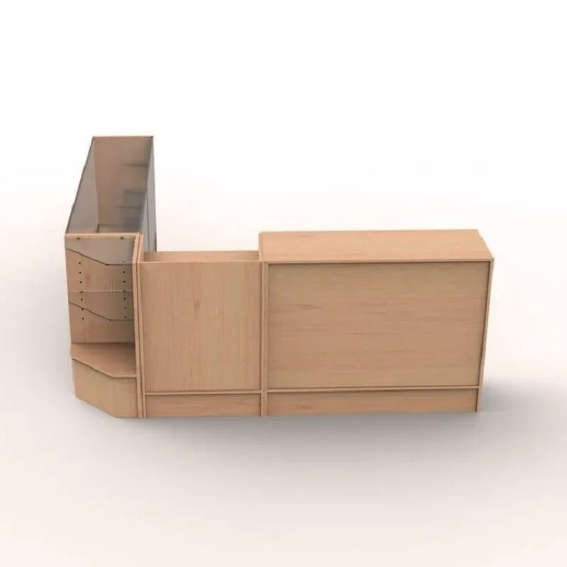 L-shaped cash register counter Wooden pharmacy counter — view 5