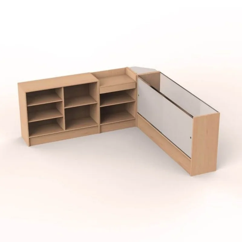 L-shaped cash register counter Wooden pharmacy counter — view 4