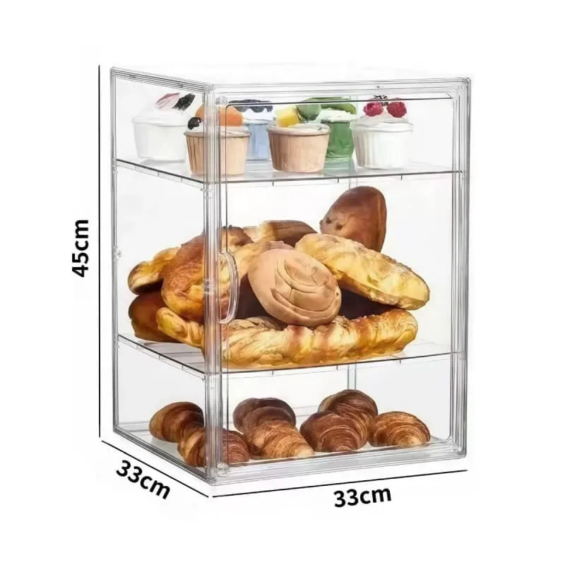 Large Capacity Clear Acrylic Multi-Tier Countertop Commercial Pastry Bread Display Case — view 4