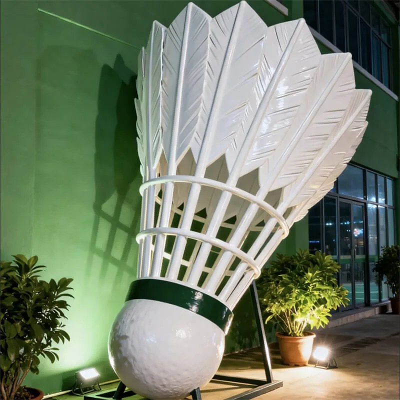 Large Fiberglass Badminton Sculpture | Sports Venue Outdoor Landscape Badminton Sculpture | Custom Sports-Themed Badminton Decor