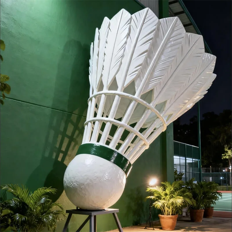 Large Fiberglass Badminton Sculpture | Sports Venue Outdoor Landscape Badminton Sculpture | Custom Sports-Themed Badminton Decor — view 4