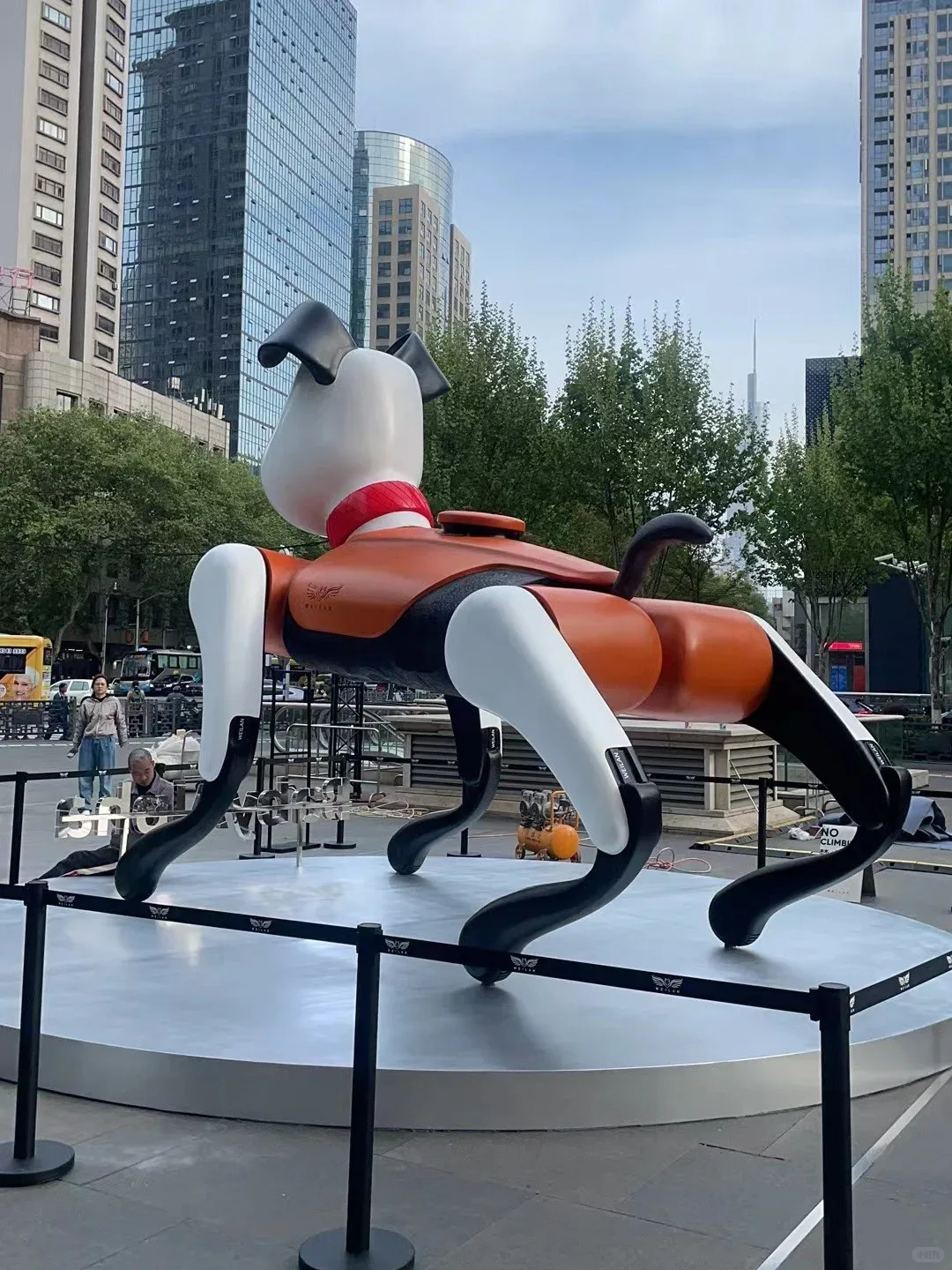 Large Fiberglass Robot Dog Sculpture for Commercial Spaces — view 3