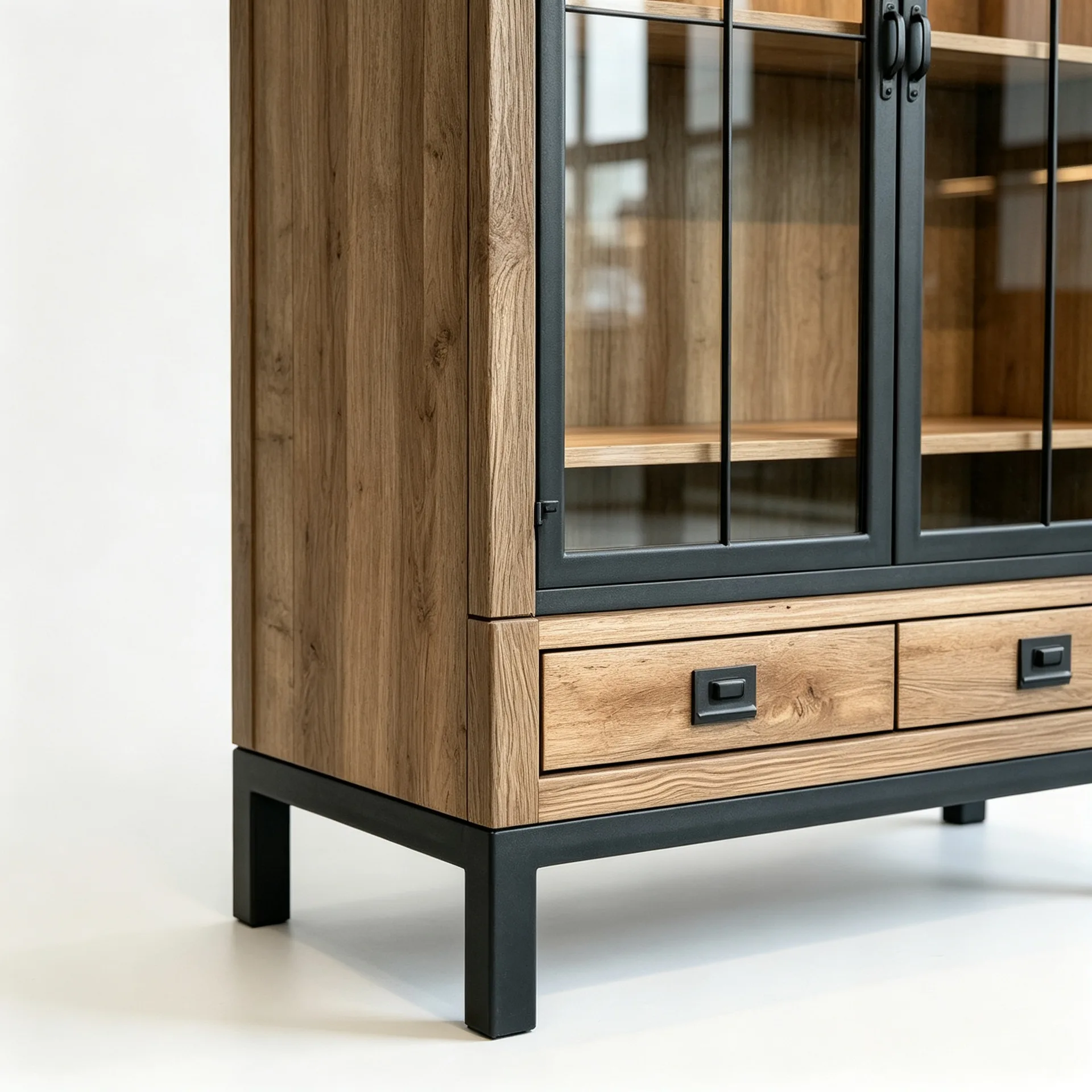 LED Lit Wooden Glass Display Cabinet for Retail Shop — view 3