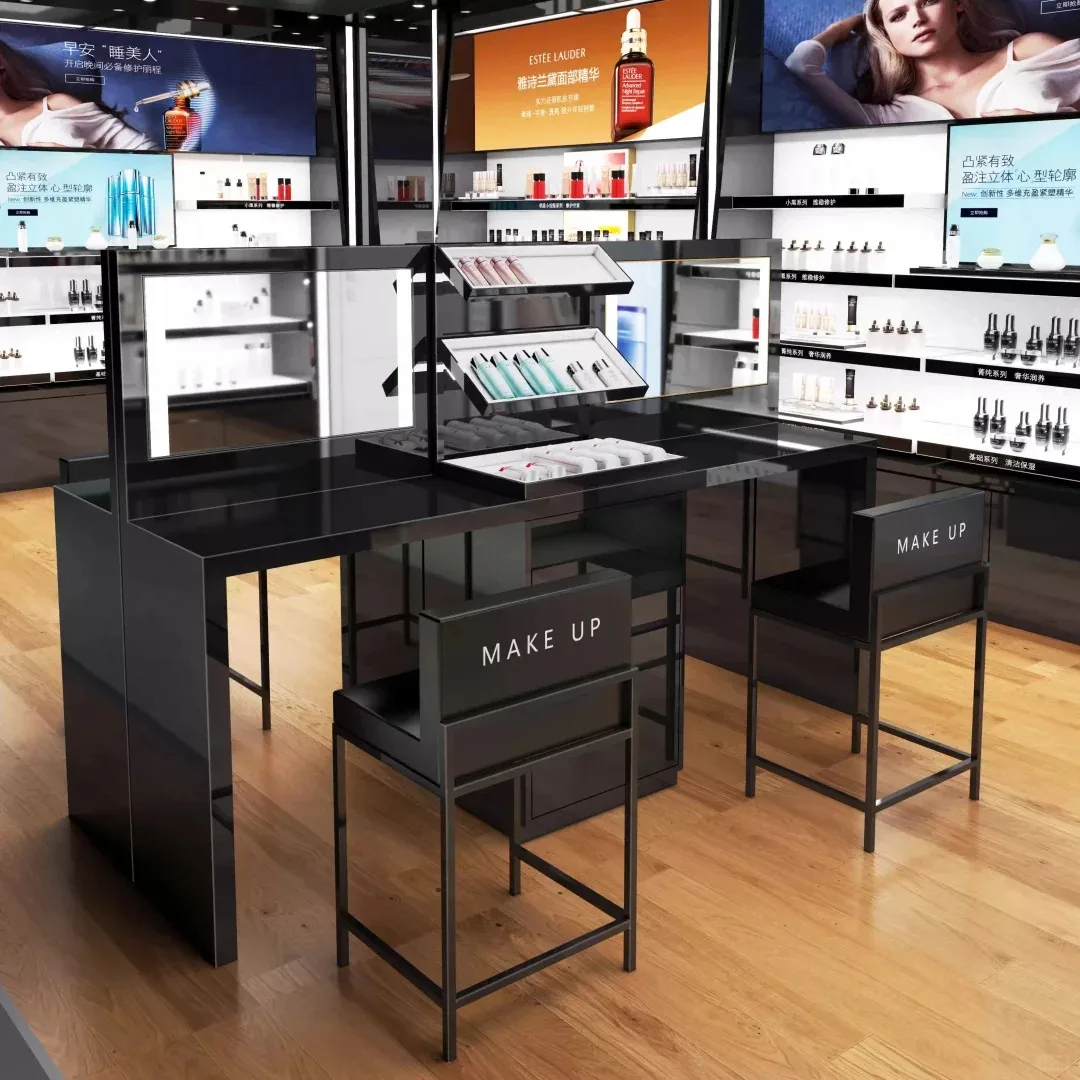 LED Mirror Cosmetic Makeup Station for Beauty Salon Retail Display — view 3
