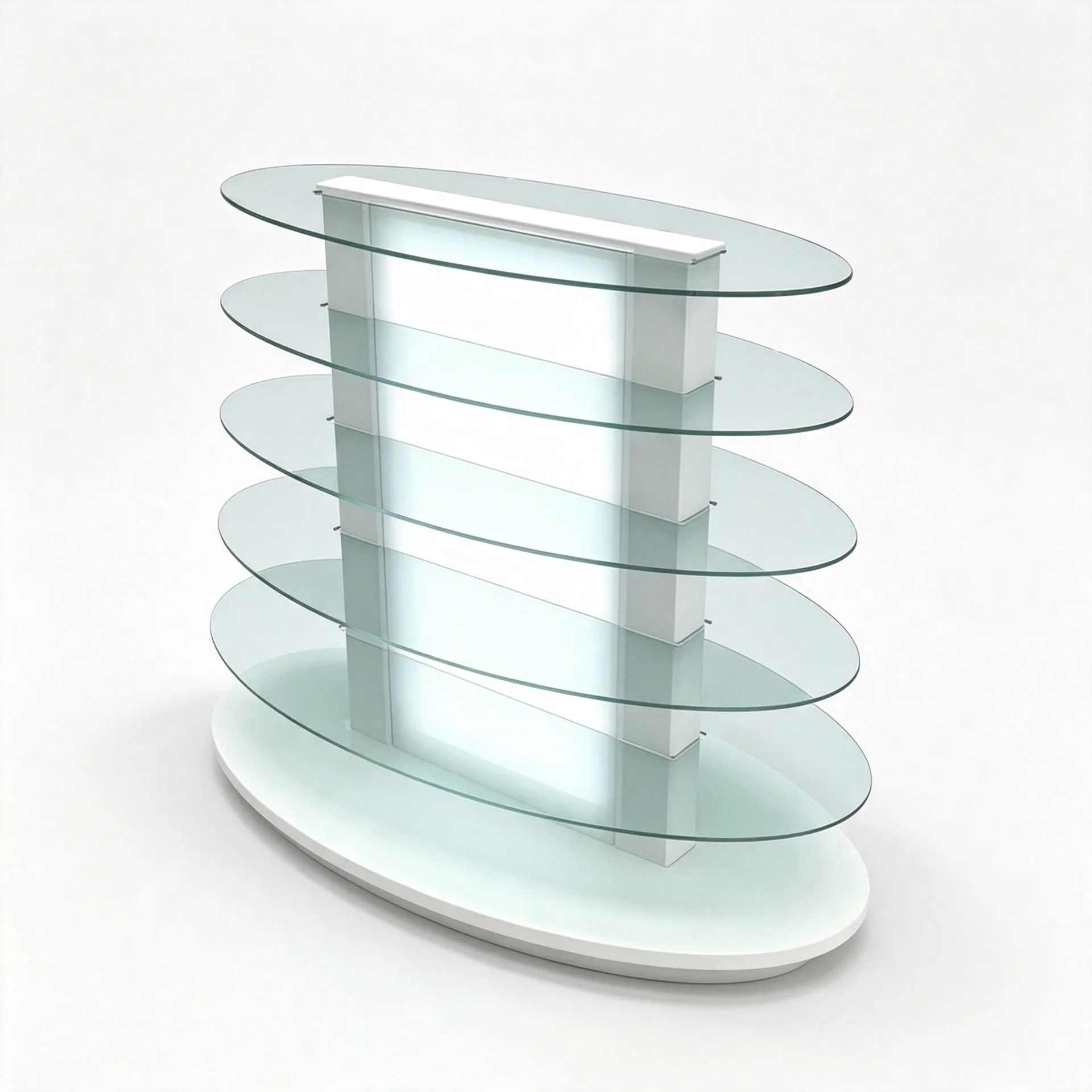 LED Oval Glass Multi‑Tier Display Stand for Boutique Retail Merchandising — view 3