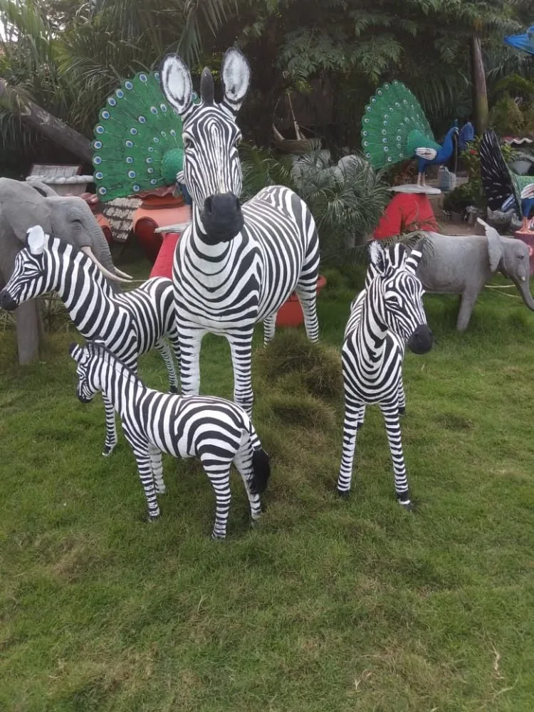 Life Size Fiberglass Zebra Sculpture for Commercial & Event Decor — view 4