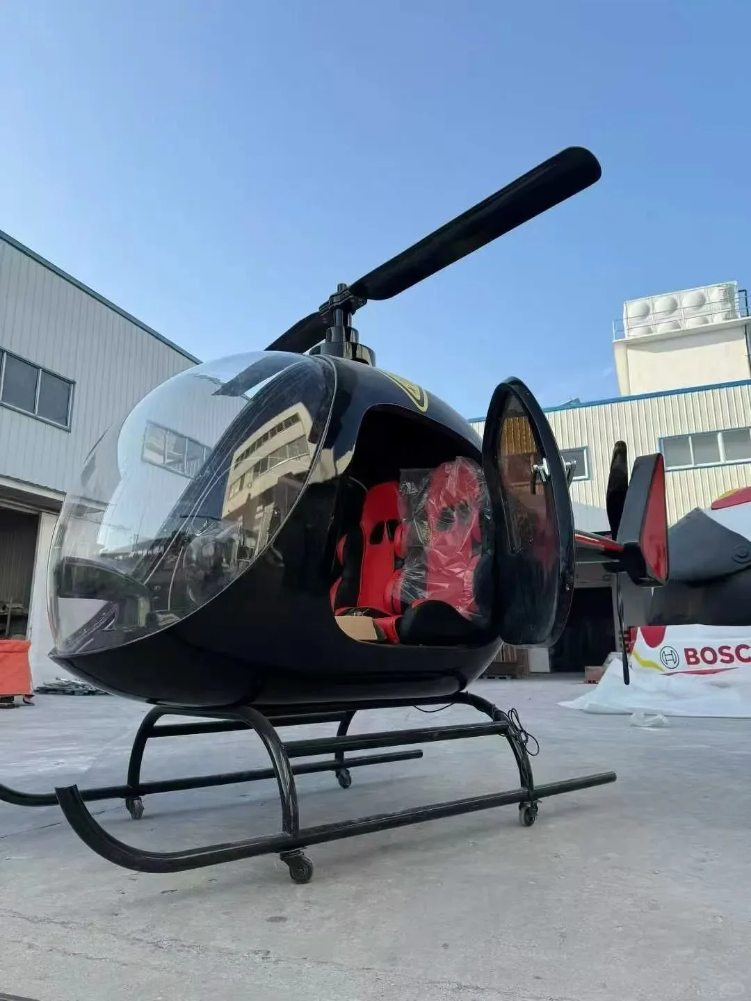 Life Size FRP Helicopter Model for Mall Photo Booth & Exhibition Decor
