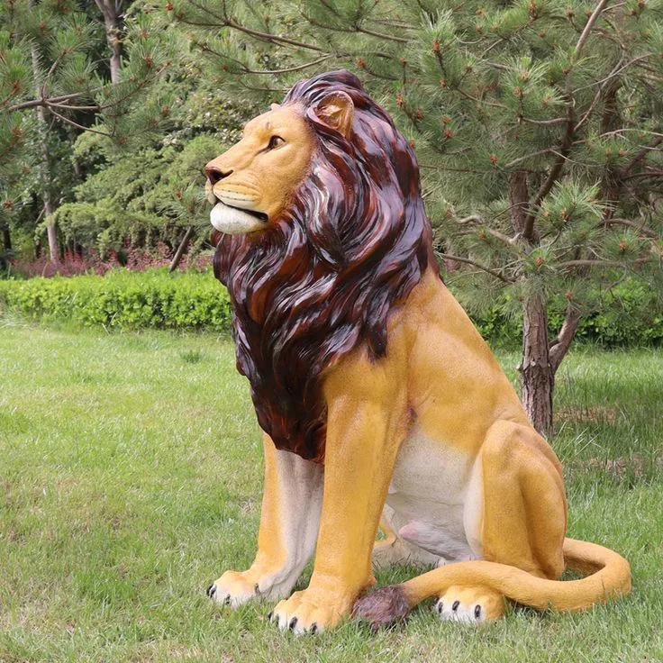 Life Size FRP Lion Family Sculpture Set for Park Villa Safari Landscape Decor — view 4