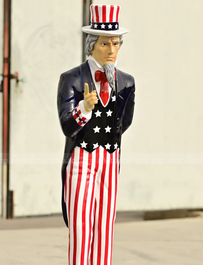 Life Size FRP Uncle Sam Statue US Flag Outfit for Patriotic Store Plaza Decor — view 2