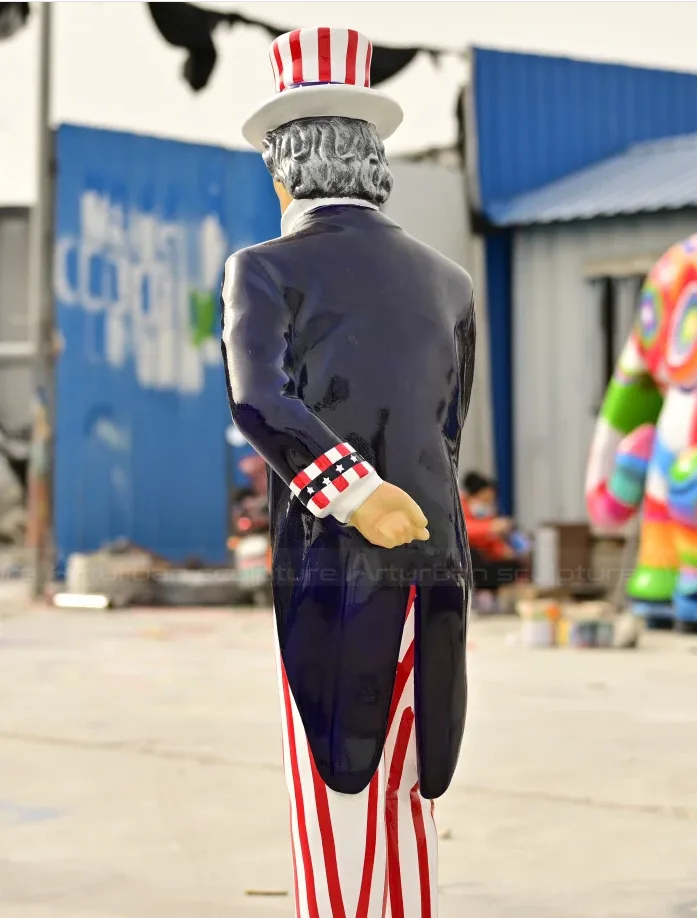 Life Size FRP Uncle Sam Statue US Flag Outfit for Patriotic Store Plaza Decor — view 5