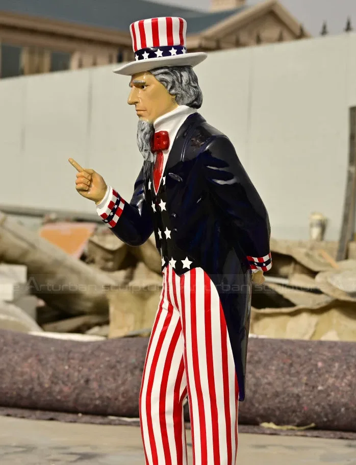 Life Size FRP Uncle Sam Statue US Flag Outfit for Patriotic Store Plaza Decor — view 4