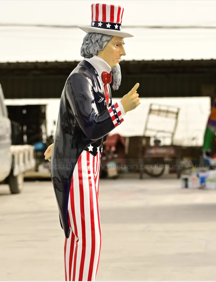 Life Size FRP Uncle Sam Statue US Flag Outfit for Patriotic Store Plaza Decor — view 3