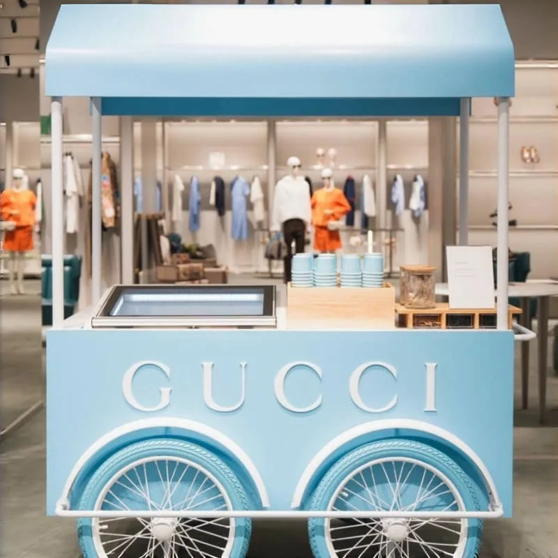 Light‑Blue Mobile Ice Cream Cart For Brand Event Display — view 4