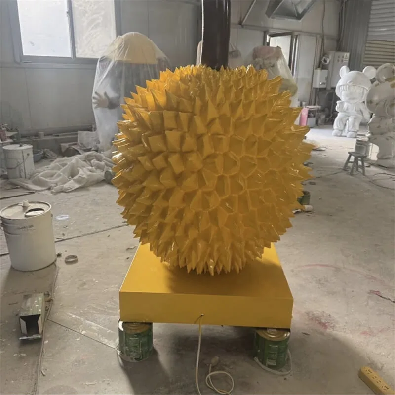 Light Up Durian Fiberglass Sculpture | Fruit Shop Night Market Photo Spot Outdoor Decor — view 3