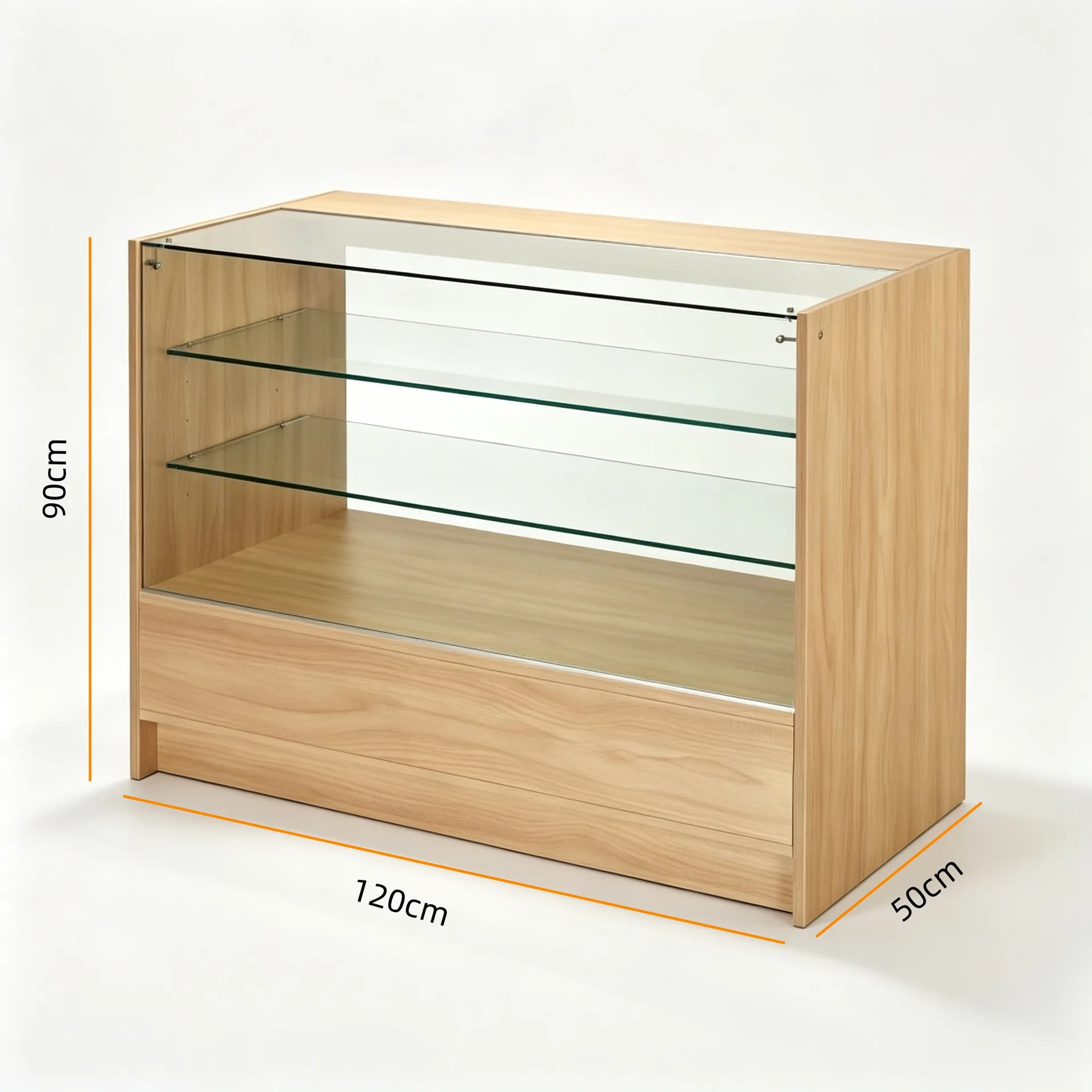 Light Wood Glass Display Counter for Retail Shop — product detail 1