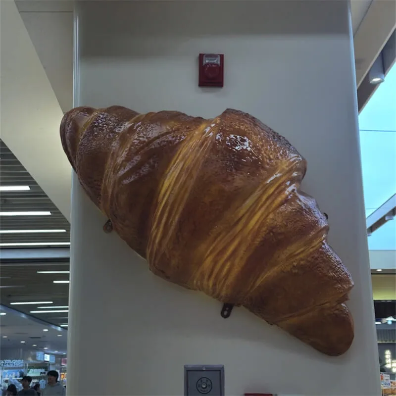 Lighted FRP Croissant Sculpture | Food-Themed Decor for Bakeries & Malls — view 3