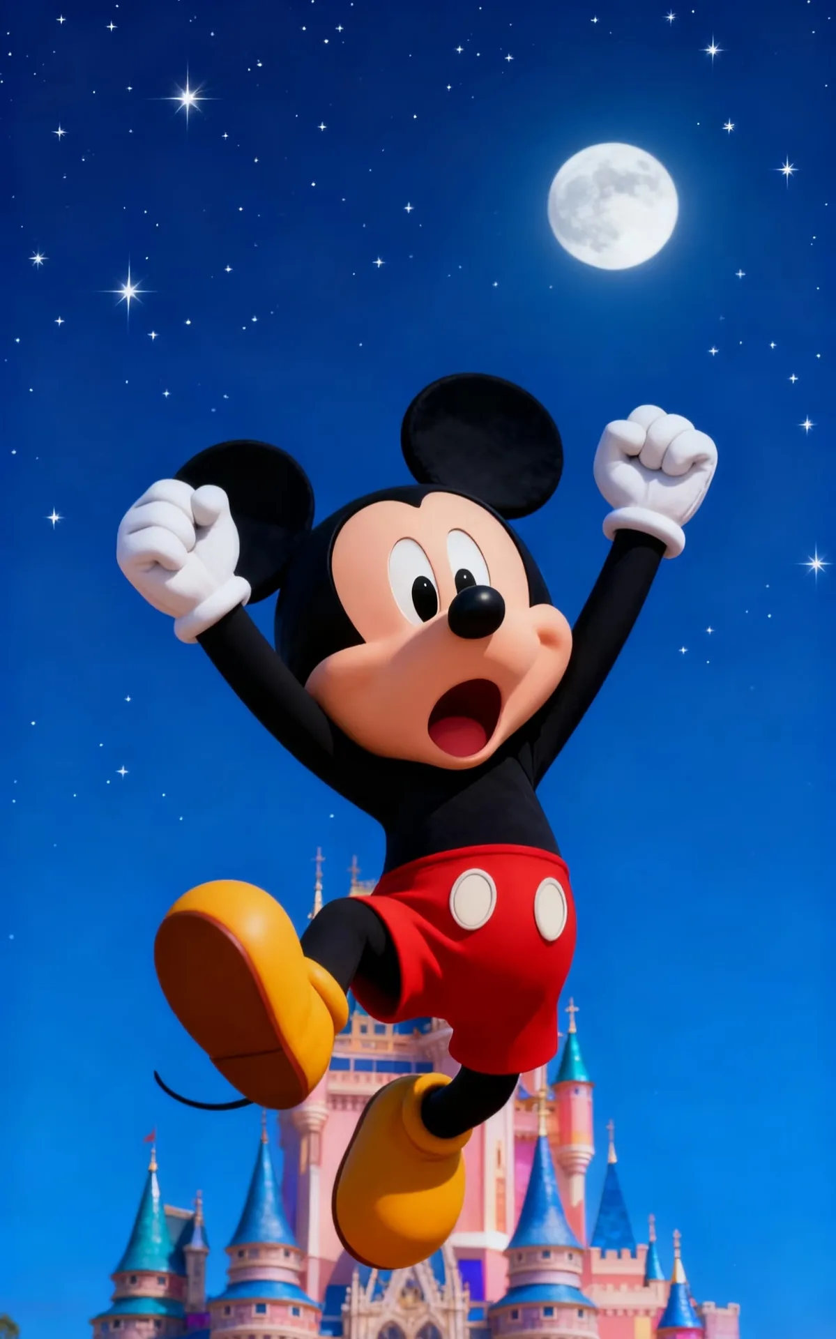 Lively Mickey Mouse Fiberglass Sculpture for Themed Spaces — view 2