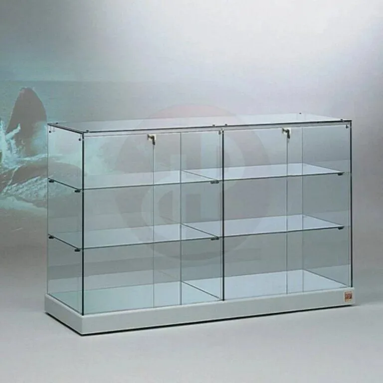 Lockable Freestanding Tempered Glass Display Cabinet — view 2
