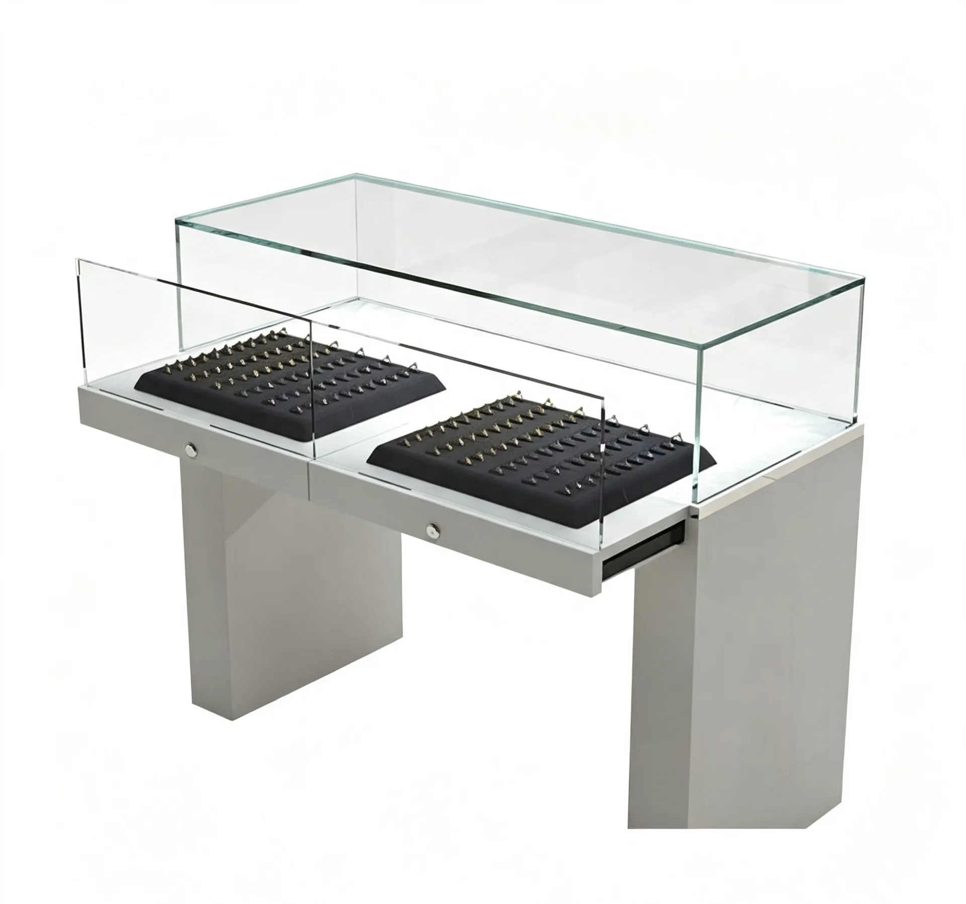 Lockable Tempered Glass Jewelry Display Table for Retail Showroom& Jewelry Shop — view 3