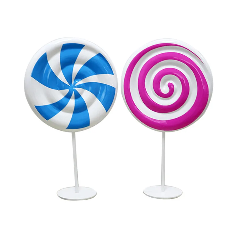 Lovely lollipop prop candy shop decoration fiberglass display product on sale