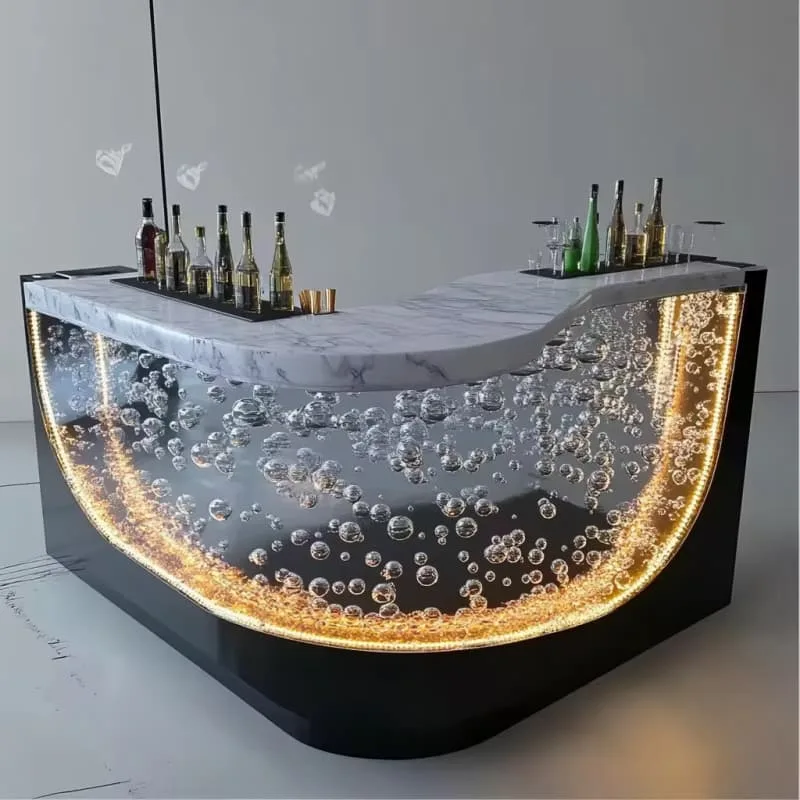 Luminous Bubble Acrylic U-Shaped Reception Counter for Luxury Commercial Spaces — view 3