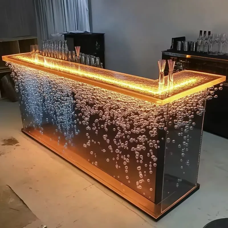 Luminous Bubble Acrylic U-Shaped Reception Counter for Luxury Commercial Spaces — view 6