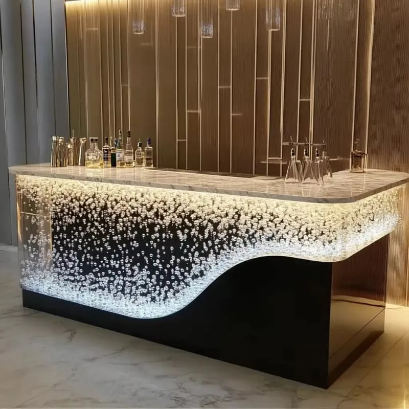 Luminous Bubble Acrylic U-Shaped Reception Counter for Luxury Commercial Spaces — view 5