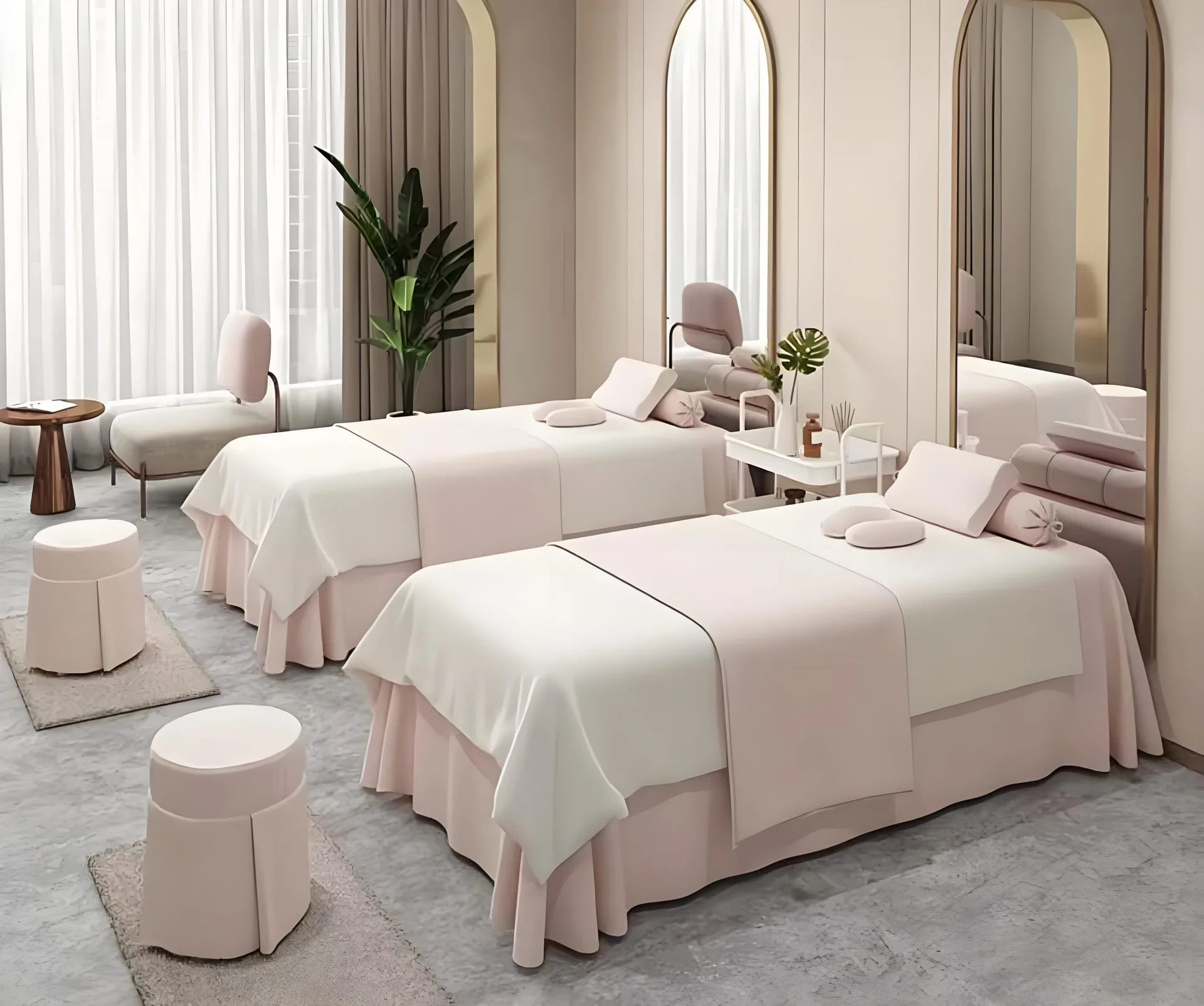 Luxury Beauty Sofa Bed for Salon Spa Massage Facial Treatment Adjustable Commercial Furniture with Custom Size Color — view 2