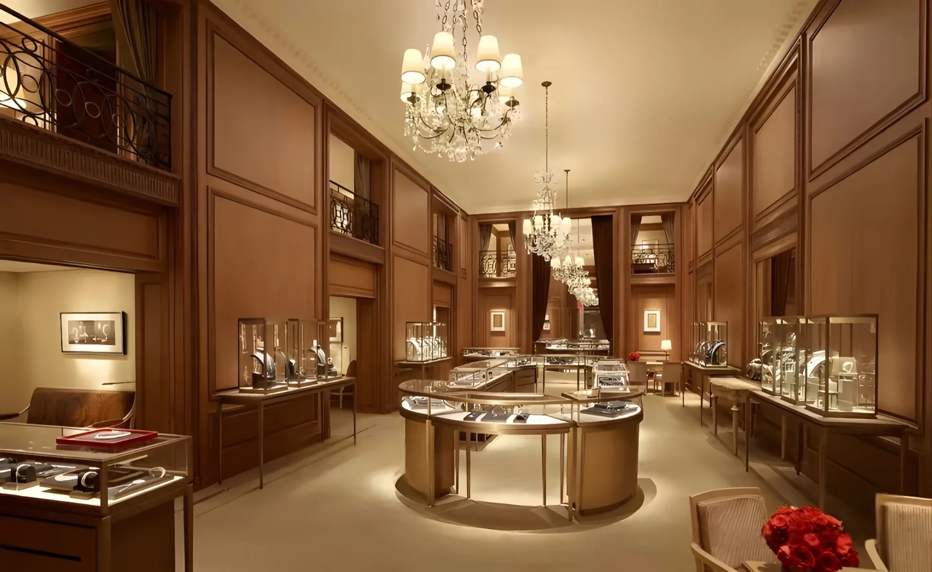 Luxury Classic Jewelry Store Full‑Set Fixtures | Wooden Jewellery Boutique Interior