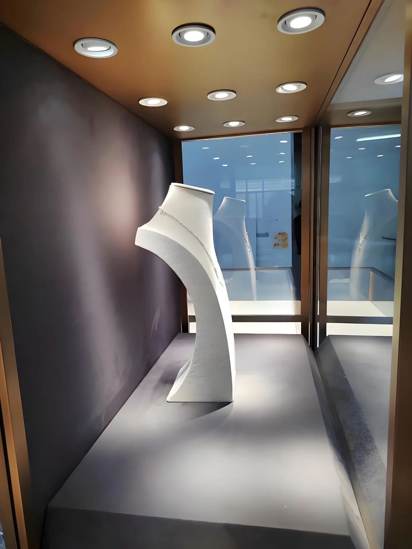 Luxury Gold-Framed Freestanding Jewelry Display Showcase with LED Lighting — view 6