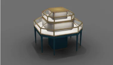 Luxury hexagonal jewelry display showcase custom jewelry display stand