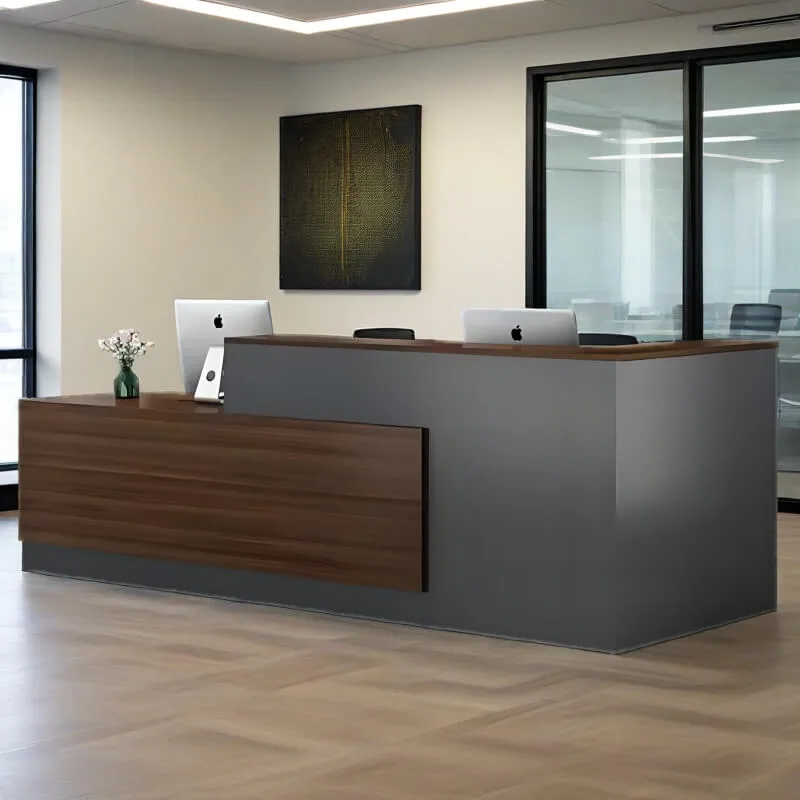 Luxury high-end office reception desk stylish information desk hotel front desk — view 3