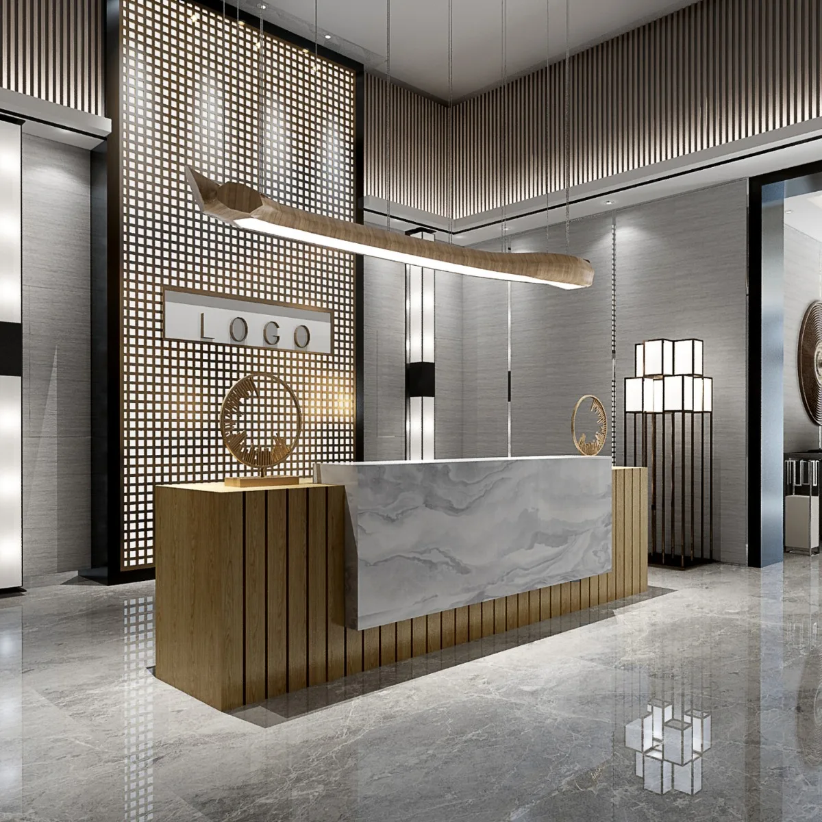 Luxury hotel reception desk custom office reception desk in hot sale — view 3