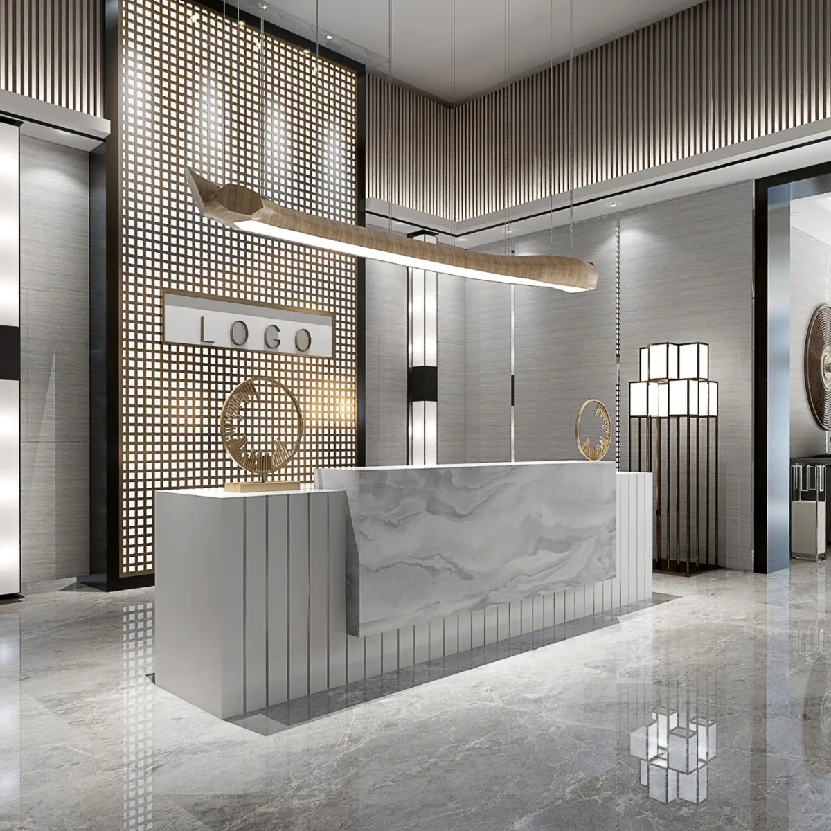 Luxury hotel reception desk custom office reception desk in hot sale — view 4