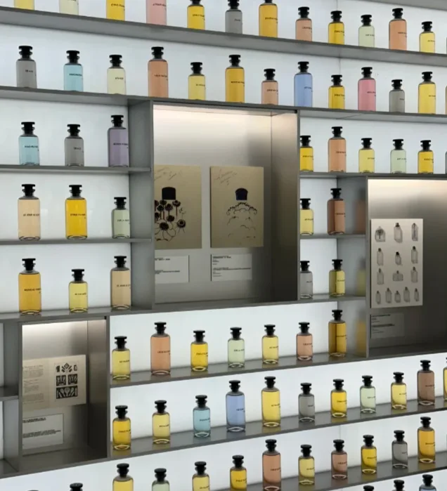 Luxury Perfume Display Cabinet – Modular Wall-Mounted Plaid Shelving for Fragrance Collection Storage & Showcase — view 3