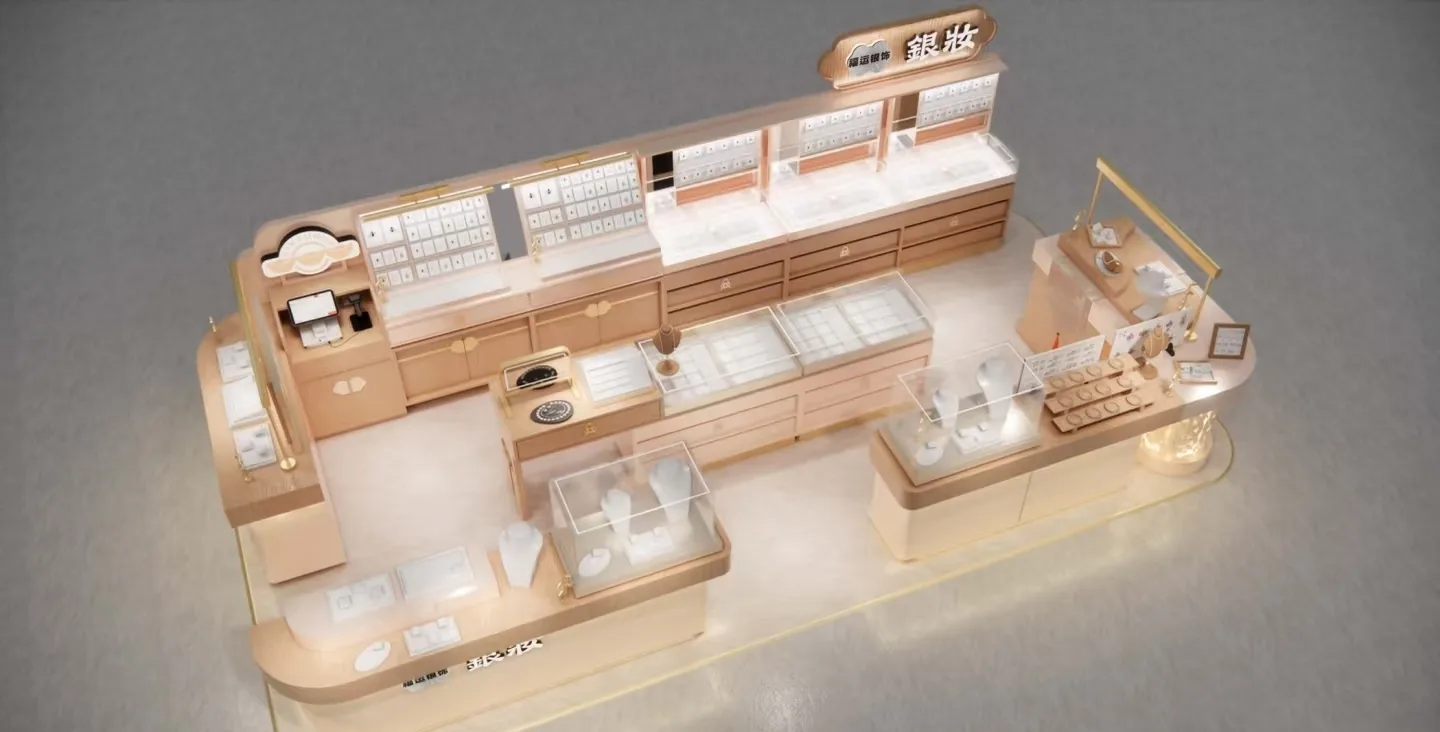 Luxury Silver Jewelry Display Kiosk Design — view 4