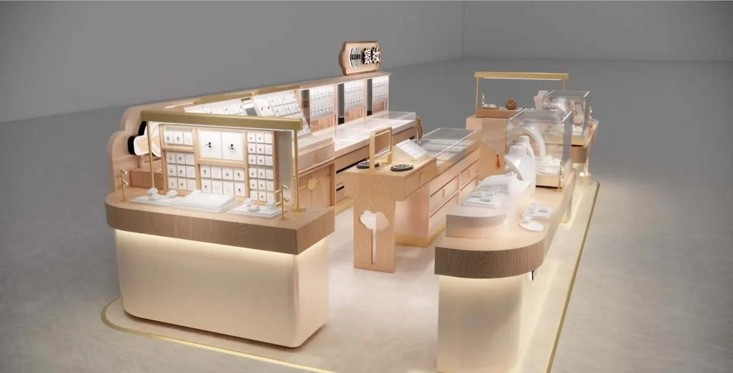 Luxury Silver Jewelry Display Kiosk Design — view 3