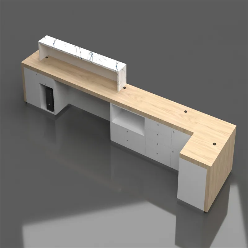 Marble Reception Desk Design Customized Reception Counter Multifunctional Reception Desk Design — view 3
