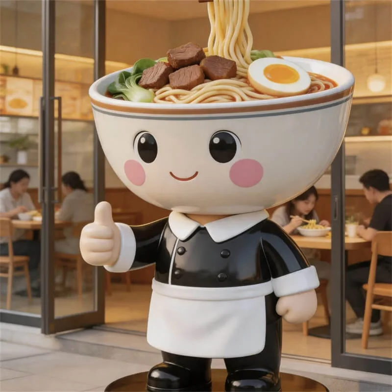 Meet the Noodle Head Chef | A Fun Fiberglass Sculpture for Ramen Shops & Photo Lovers — view 4