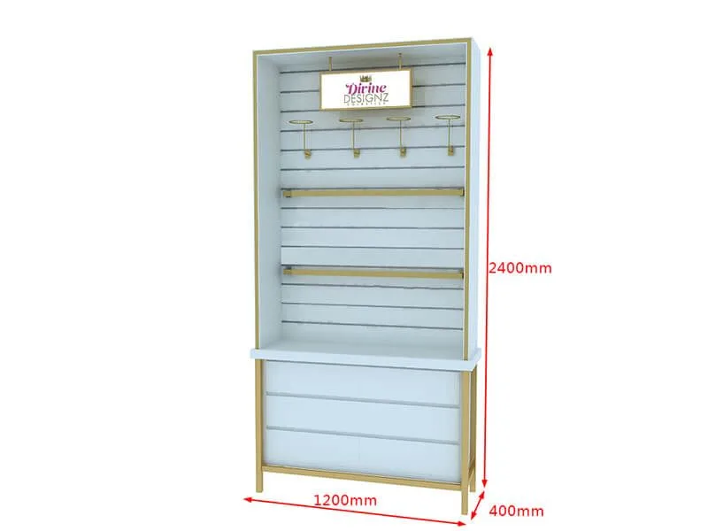 Metal cosmetic display rack design & luxury cosmetic shelf retail furniture — view 3