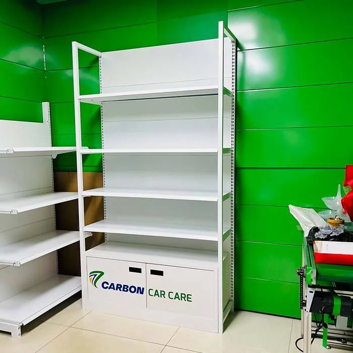 Metal Four Column Adjustable Automotive Care Products Display Rack Storage Rack Retail Store Shelves — view 3