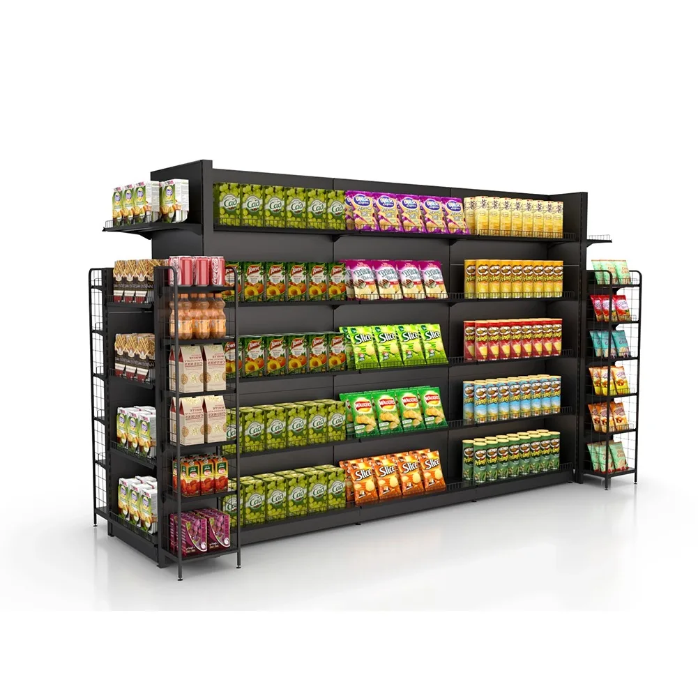 Metal Gondola Shelving with End Cap – Commercial Retail Display for Supermarkets & Grocery Stores — view 4