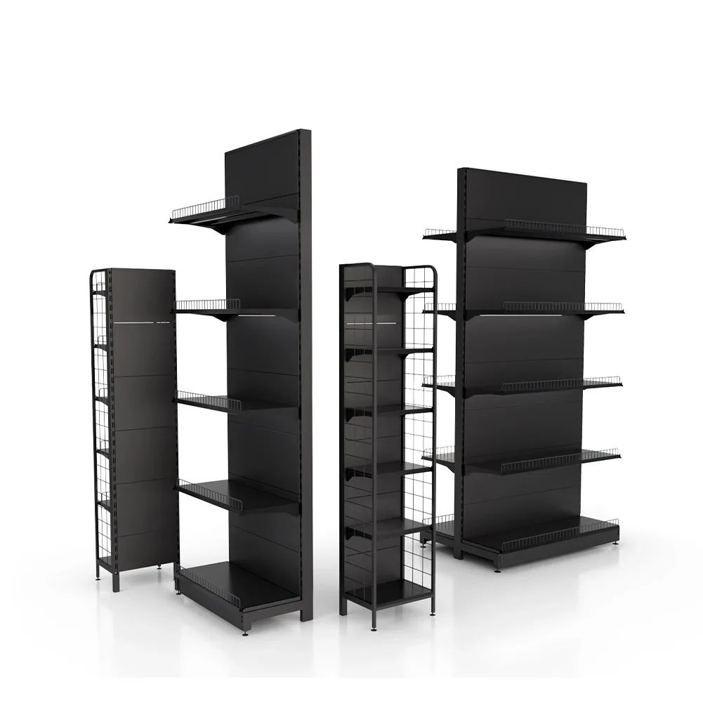 Metal Gondola Shelving with End Cap – Commercial Retail Display for Supermarkets & Grocery Stores — view 3